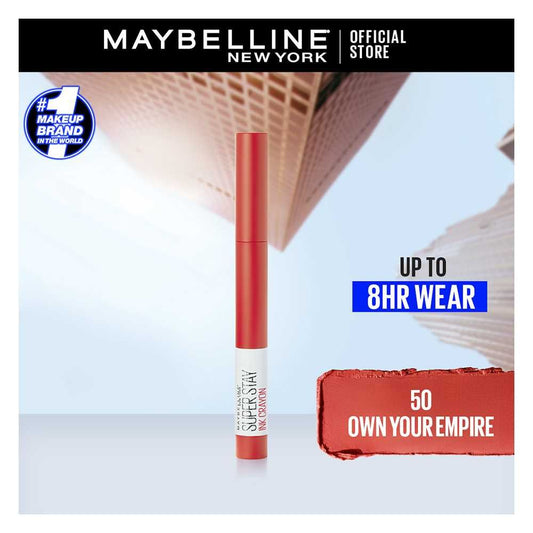 Maybelline New York Super Stay Ink Crayon Matte Longwear Lipstick, 8hrs long wear Matte Lipstick - Own Your Empire