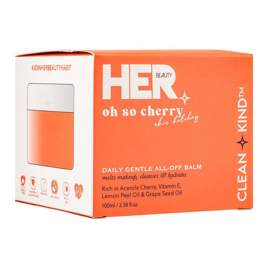 Her Beauty Oh So Cherry Daily Gentle All-Off Balm, Melts Makeup, Cleans & Hydrates, 100ml