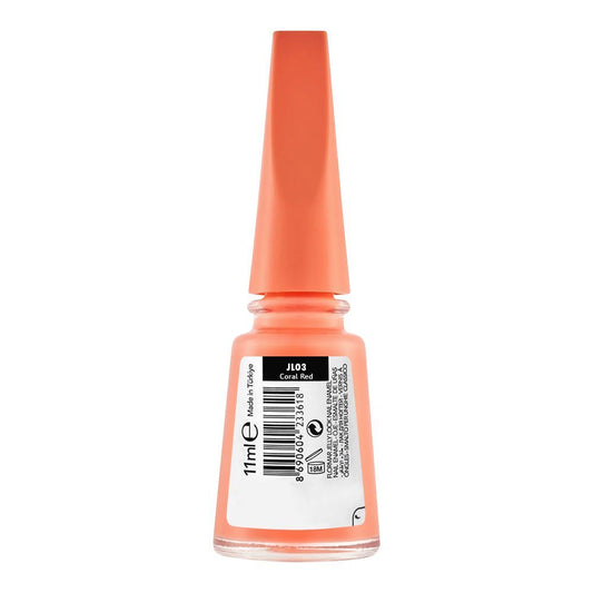 Flormar Jelly Look Nail Enamel, 11ml, JL03 Coral Red