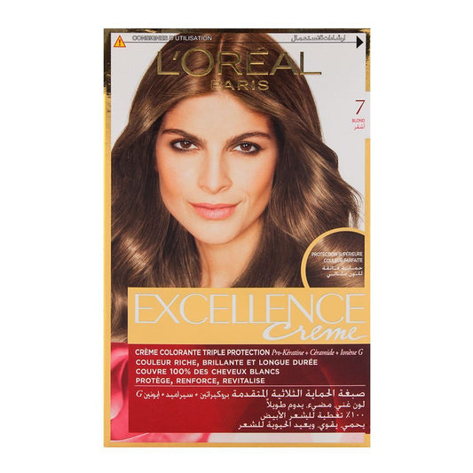 L'Oreal Excellence Creme Hair Color Blond 7, Triple Protection Seals, Replenishes & Conditions