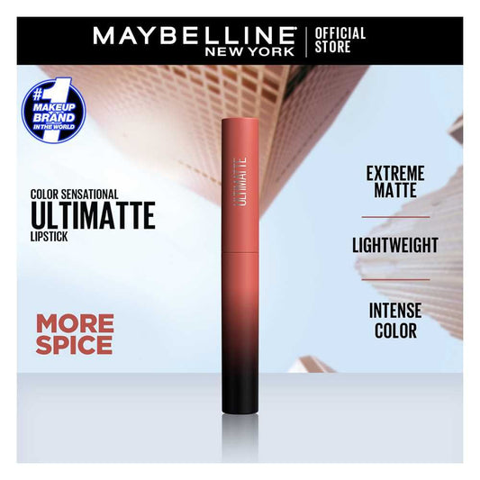 Maybelline New York Color Sensational Ultimatte Matte Lipstick, 1299 More Spice