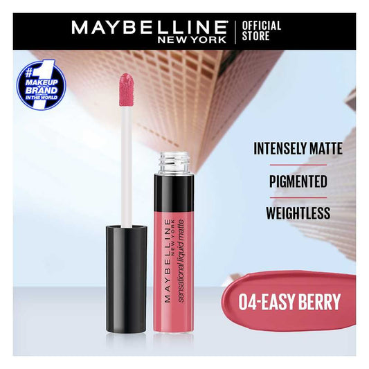 Maybelline New York Sensational Liquid Matte Lip Tint - Long lasting, Lightweight, Soft Matte Liquid Lipstick - Easy Berry