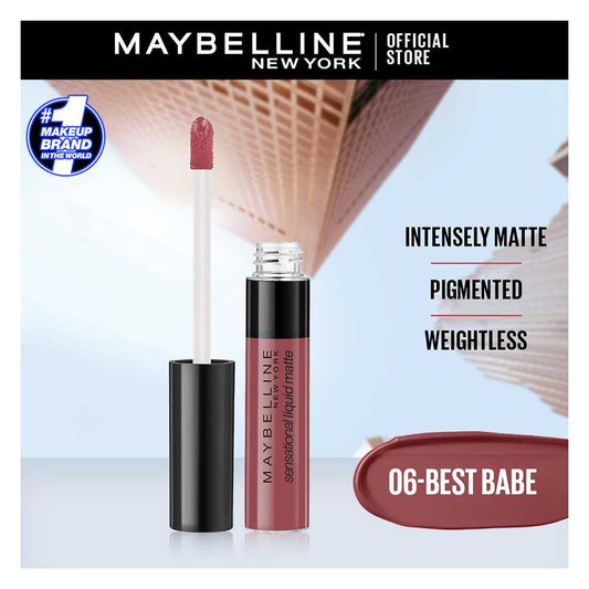 Maybelline New York Sensational Liquid Matte Lip Tint - Long lasting, Lightweight, Soft Matte Liquid Lipstick - Best Babe