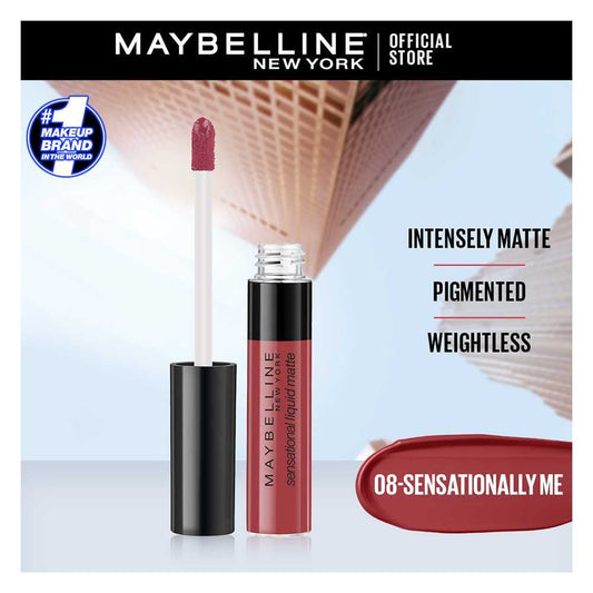Maybelline New York Sensational Liquid Matte Lip Tint - Long lasting, Lightweight, Soft Matte Liquid Lipstick - Sensationally Me