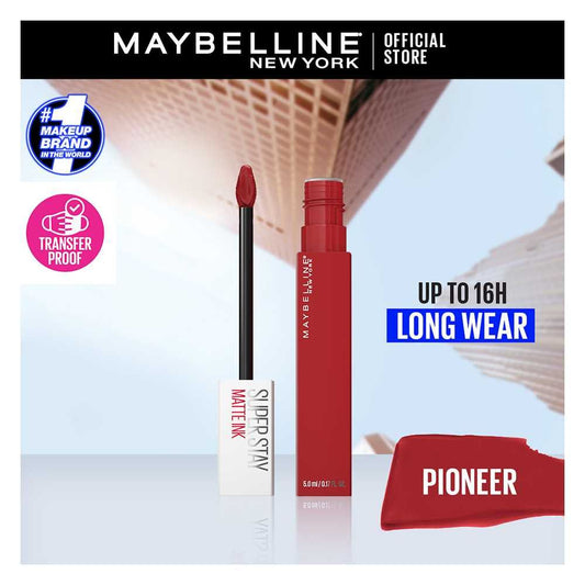 Maybelline New York SuperStay Matte Ink Liquid Lipstick 16HR Long-Lasting, High Pigment, Waterproof - 20 Pioneer