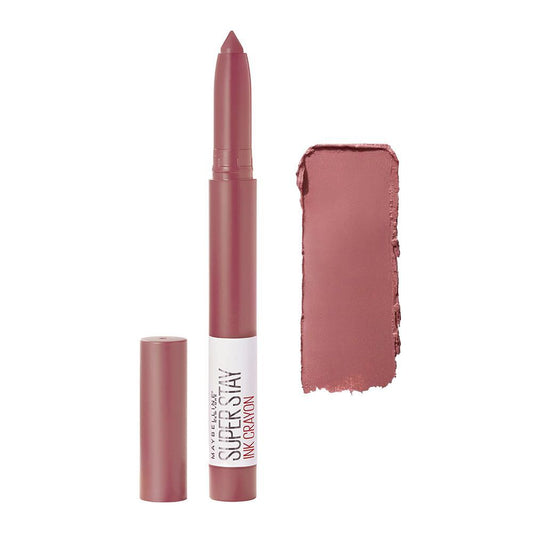 Maybelline New York Super Stay Ink Crayon Matte Longwear Lipstick, 8hrs long wear Matte Lipstick - 15 Lead The Way