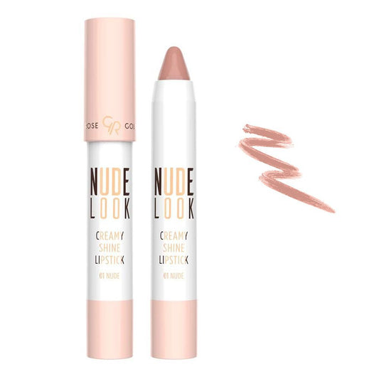 Golden Rose Nude Look Creamy Shine Lipstick, 01, Nude