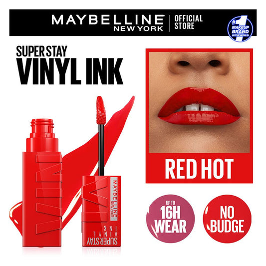 Maybelline New York Superstay Vinyl Ink Longwear Liquid Lipstick, 25, Red-Hot