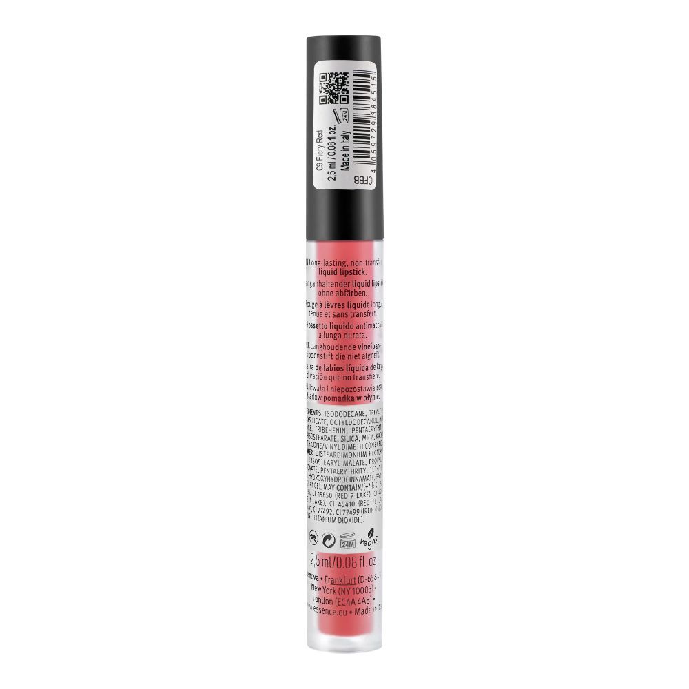 Essence 8H Matte Liquid Lipstick, 09, Fiery Red