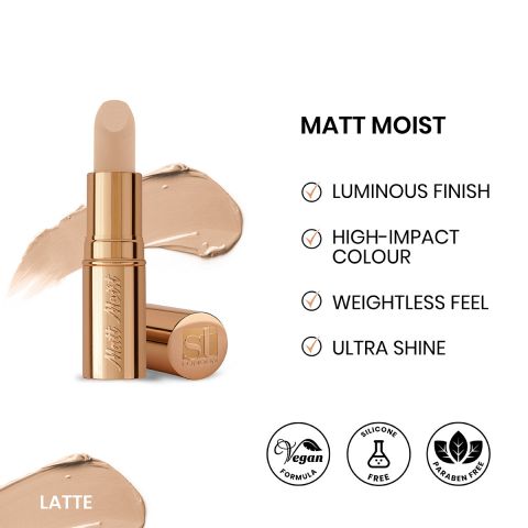 ST London Matte Moist Long Lasting Lipstick, Latte