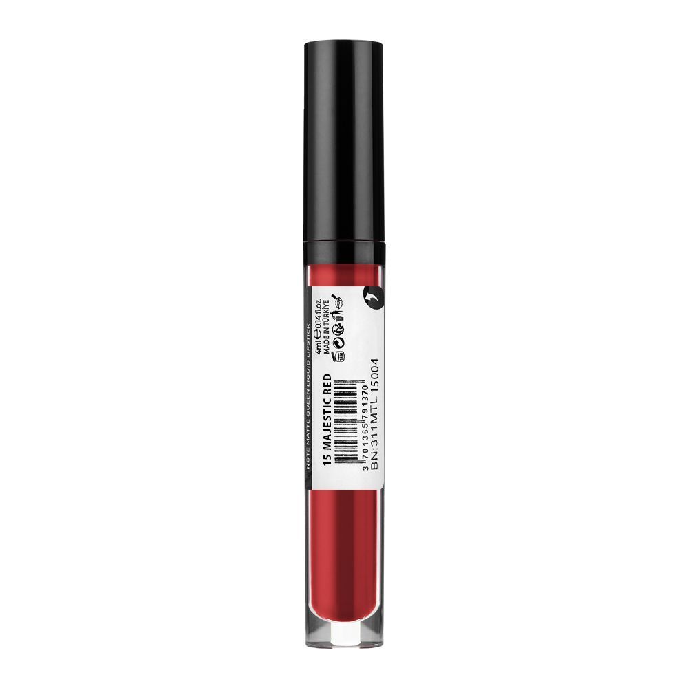 J. Note Matte Queen Long Stay Liquid Lipstick, 4ml, 15 Majestic Red