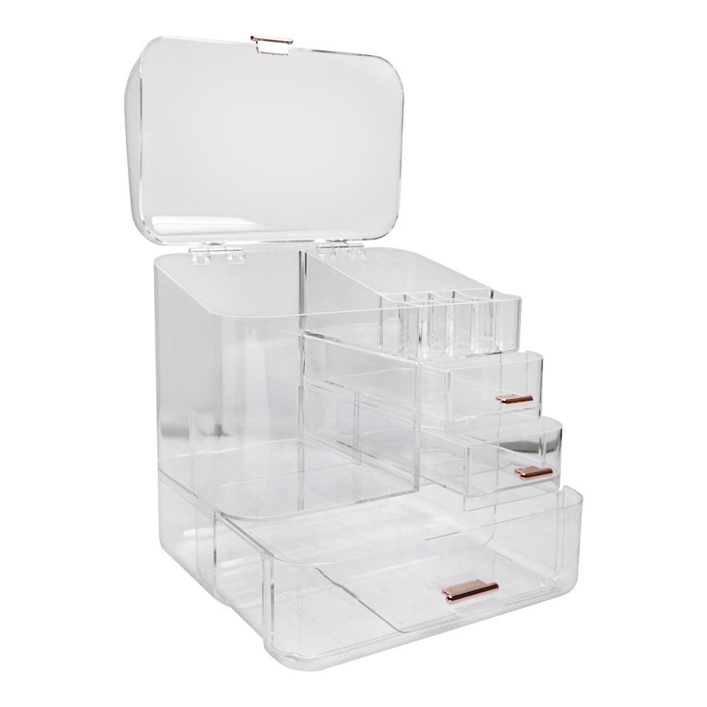 Matrix Transparent Multilayer Cosmetic Organizer With Drawers, Make Up Stands For Accessories