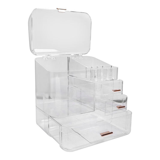 Matrix Transparent Multilayer Cosmetic Organizer With Drawers, Make Up Stands For Accessories