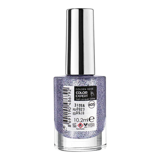 Golden Rose Color Expert Glitter Nail Polish/Lacquer, 605