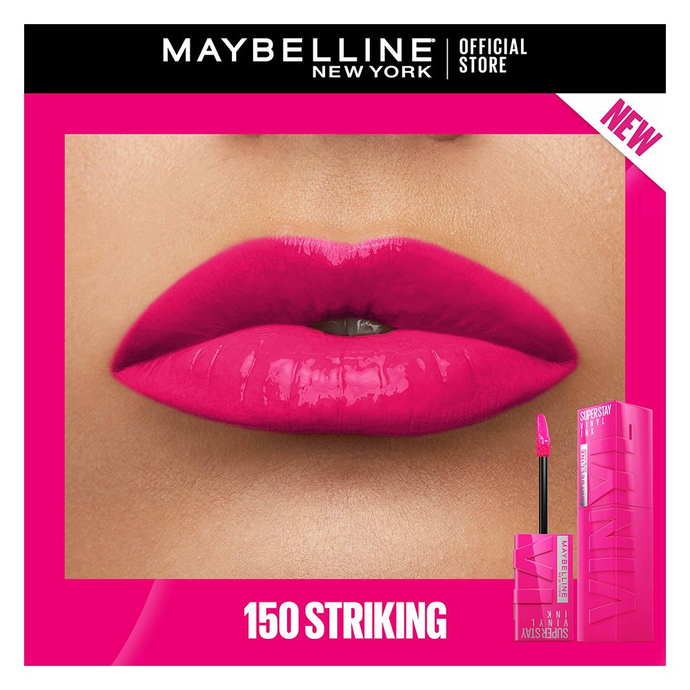 Maybelline New York Superstay Vinyl Ink Longwear No-Budge Liquid Lipstick, 150 Striking