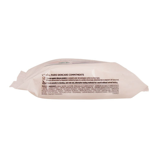 L'Oreal Paris Rare Flowers Cleansing Wipes, Makeup Remover, For Dry & Sensitive Skin, 25-Pack