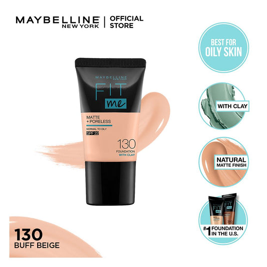 Maybelline New York Fit Me Matte + Poreless Liquid Foundation, 130, Buff Beige, 18ml