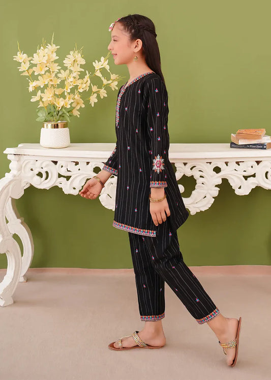 3 Piece Khaddar Embroidered Black Suit