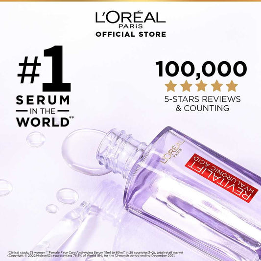 L'Oreal Paris Innovation Revitalift Hyaluronic Acid 1.5% Hyaluron Serum, 30ml - Hydrating, Anti-Aging, Glass Skin