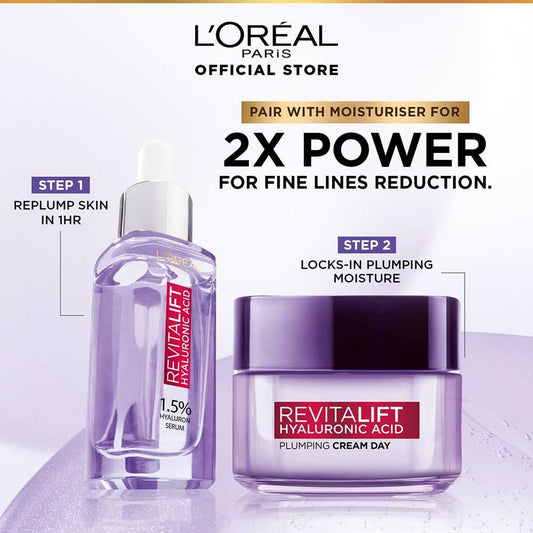 L'Oreal Paris Innovation Revitalift Hyaluronic Acid 1.5% Hyaluron Serum, 15ml - Hydrating, Anti-Aging, Glass Skin