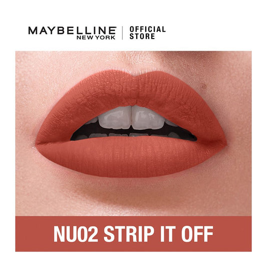 Maybelline New York Sensational Liquid Matte Lip Tint - Long lasting, Lightweight, Soft Matte Liquid Lipstick - Strip it Off