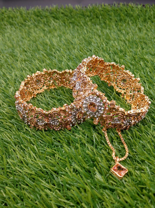 Heirloom Aura Antique Gold Bangles (Pair)