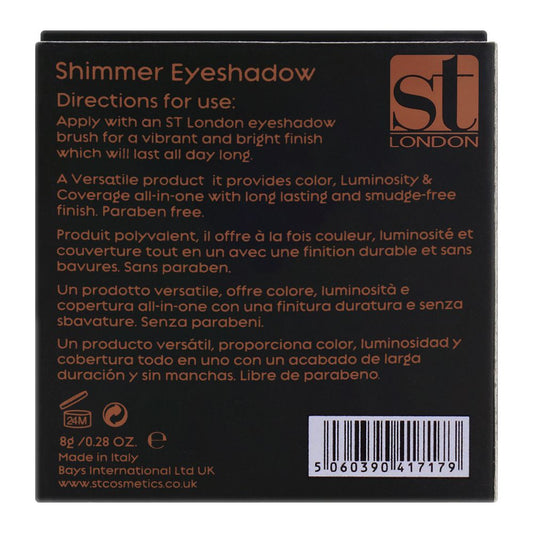 ST London Glam & Shine Shimmer Eyeshadow, Bronze, Paraben Free & Long Lasting