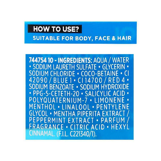 L'Oreal Paris Men Expert Cool Power Body + Face + Hair Shower Gel, Ultimate Freshness Icy-Caps, 300ml