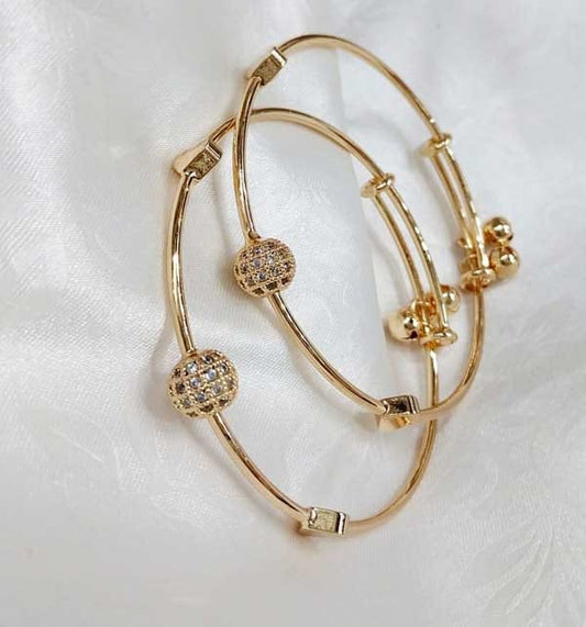 Gleam & Grace Gold Adjustable Bangles (Pair)