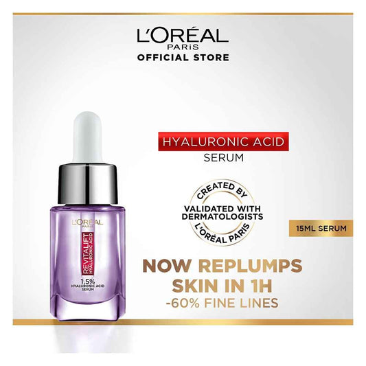 L'Oreal Paris Innovation Revitalift Hyaluronic Acid 1.5% Hyaluron Serum, 15ml - Hydrating, Anti-Aging, Glass Skin