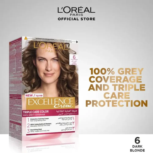 L'Oreal Excellence Creme Hair Color Blond Force 6, Triple Protection Seals, Replenishes & Conditions