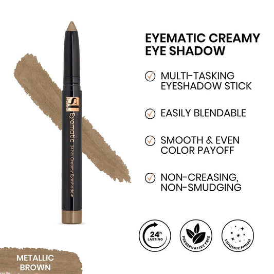 ST London Eyematic 24Hrs Creamy Eyeshadow, Metallic Brown