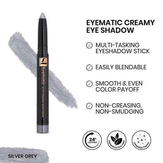 ST London Eyematic 24Hrs Creamy Eyeshadow, Silver Grey