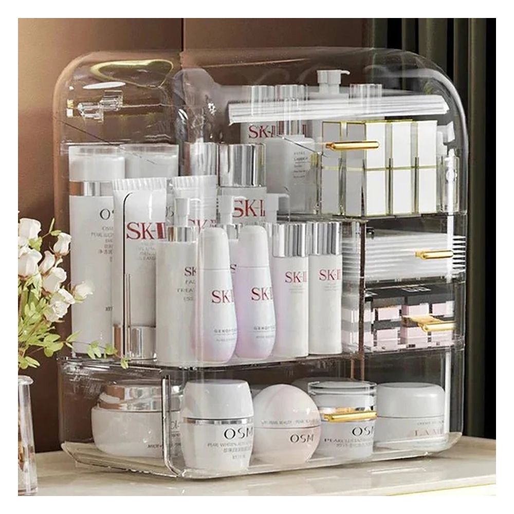 Matrix Transparent Multilayer Cosmetic Organizer With Drawers, Make Up Stands For Accessories