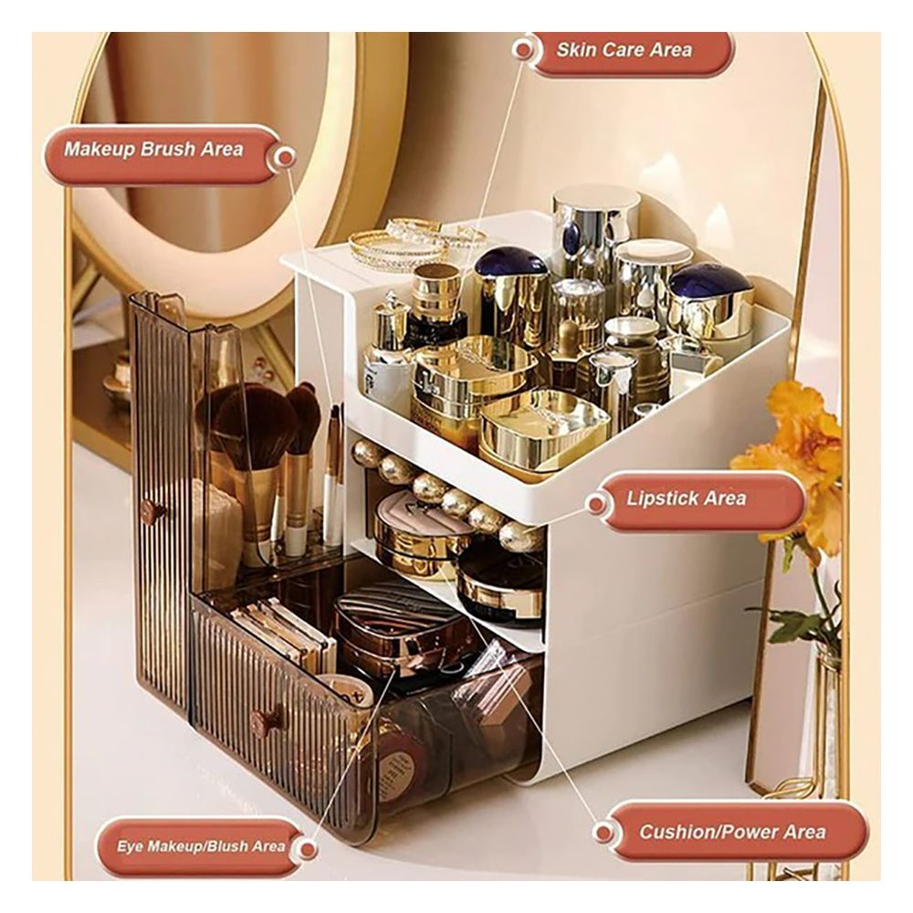 Matrix Transparent And Visible Cosmetic Organizer With Drawers, Make Up Stands For Accessories