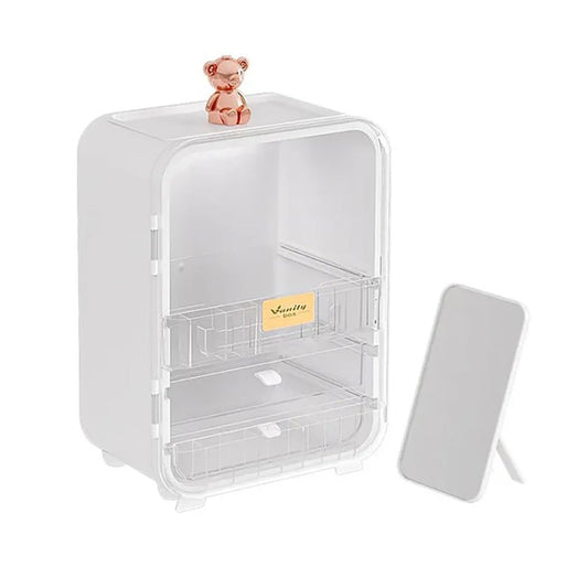 Matrix Clear View Cosmetic Organizer With Mirror & Led, Make Up Stands For Accessories