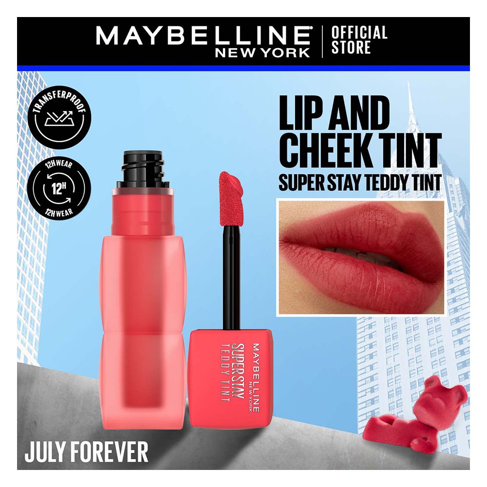 Maybelline New York Superstay Teddy Tint, Lip and Cheek Color, 5ml, 35 July Forever