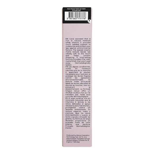 J. Note Mineral Matte Lip Cream, 02 Nude Love, Paraben Free
