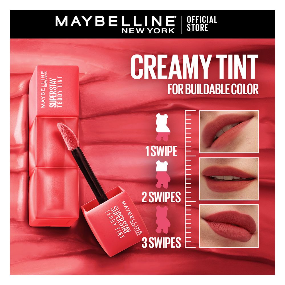 Maybelline New York Superstay Teddy Tint, Lip and Cheek Color, 5ml, 65 Pink Bestie