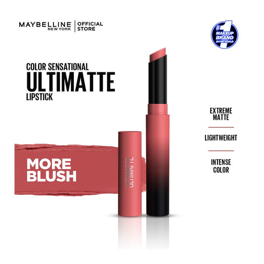 Maybelline New York Color Sensational Ultimatte Matte Lipstick, 499 More Blush